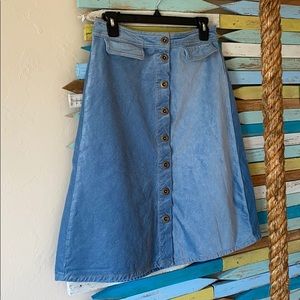 Anthropologie corduroy midi skirt